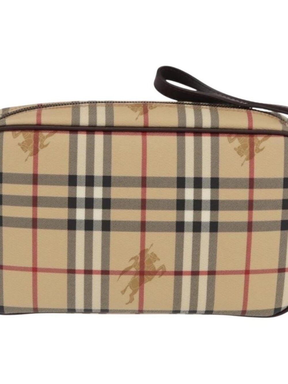 BURBERRY Nova Check Clutch Bag PVC Leather Beige Auth BA10320M - Picture 2 of 16